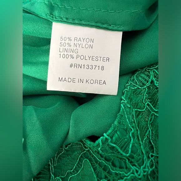 Anthropologie Mignon Doo green lace-veiled pencil skirt - Picture 5 of 6